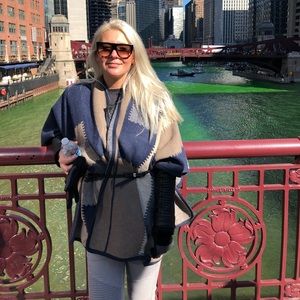 Blue Grey Warm Poncho